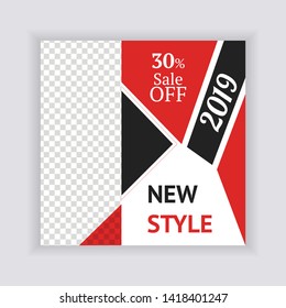Social Media banner Template. Sale & Fashion Concept Design. Anyone can use This Design Easily. Promotional web banner for social media. Elegant sale and discount promo - Vector.