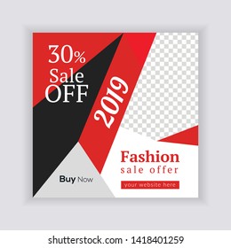 Social Media banner Template. Sale & Fashion Concept Design. Anyone can use This Design Easily. Promotional web banner for social media. Elegant sale and discount promo - Vector.