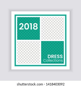Social Media banner Template. Sale & Fashion Concept Design. Anyone can use This Design Easily. Promotional web banner for social media. Elegant sale and discount promo - Vector.