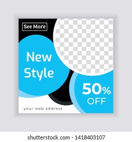 Social Media banner Template. Sale & Fashion Concept Design. Anyone can use This Design Easily. Promotional web banner for social media. Elegant sale and discount promo - Vector.