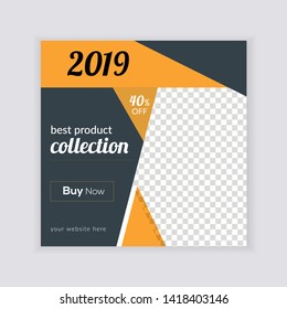 Social Media banner Template. Sale & Fashion Concept Design. Anyone can use This Design Easily. Promotional web banner for social media. Elegant sale and discount promo - Vector.