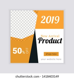 Social Media banner Template. Sale & Fashion Concept Design. Anyone can use This Design Easily. Promotional web banner for social media. Elegant sale and discount promo - Vector.
