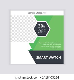 Social Media banner Template. Sale & Fashion Concept Design. Anyone can use This Design Easily. Promotional web banner for social media. Elegant sale and discount promo - Vector.