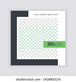 Social Media banner Template. Sale & Fashion Concept Design. Anyone can use This Design Easily. Promotional web banner for social media. Elegant sale and discount promo - Vector.