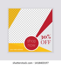Social Media banner Template. Sale & Fashion Concept Design. Anyone can use This Design Easily. Promotional web banner for social media. Elegant sale and discount promo - Vector.