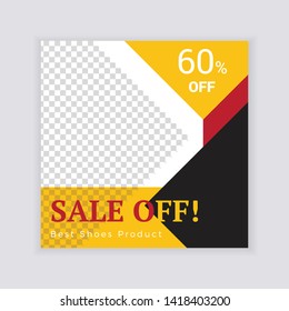 Social Media banner Template. Sale & Fashion Concept Design. Anyone can use This Design Easily. Promotional web banner for social media. Elegant sale and discount promo - Vector.