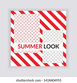 Social Media banner Template. Sale & Fashion Concept Design. Anyone can use This Design Easily. Promotional web banner for social media. Elegant sale and discount promo - Vector.