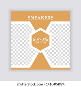 Social Media banner Template. Sale & Fashion Concept Design. Anyone can use This Design Easily. Promotional web banner for social media. Elegant sale and discount promo - Vector.