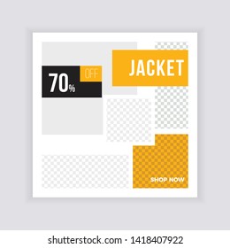 Social Media banner Template. Sale & Fashion Concept Design. Anyone can use This Design Easily. Promotional web banner for social media. Elegant sale and discount promo - Vector.