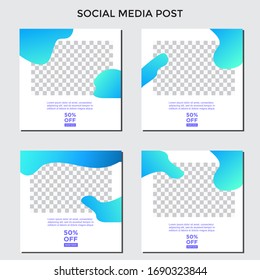 SOCIAL MEDIA BANNER TEMPLATE SALES SET. EDITABLE SQUARE COVER DESIGN VECTOR ILLUSTRATION