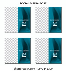 SOCIAL MEDIA BANNER TEMPLATE SALES SET. EDITABLE SQUARE COVER DESIGN VECTOR ILLUSTRATION