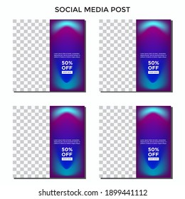 SOCIAL MEDIA BANNER TEMPLATE SALES SET. EDITABLE SQUARE COVER DESIGN VECTOR ILLUSTRATION
