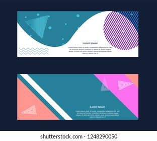 Social media banner template.. Use it to advertise in social networks to promote your product. Minimalistic abstract design