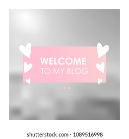 Social media banner template for your blog or business.  Cute pastel pink design for photo. Vector flat