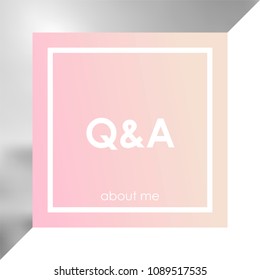 Social media banner template for your blog or business.  Cute pastel pink design for photo. Vector flat