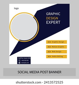 Plantilla de banner de medios sociales.Vector totalmente editable.