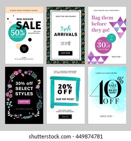 Social media banner templates bundle. Vector illustrations for website and mobile website banners, posters, email and newsletter designs, ads, coupons, promotional material.