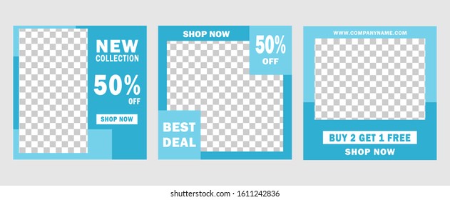Social Media Banner Templates for Digital Marketing. Promotion Brand Fashion. Stories. Streaming. Vector Illustration
