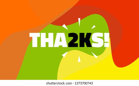 Social media banner with thanks 2K followers achievement. Thank you for 2000 thousand subscribers decoration post template. Greeting card for social networks. Vector illustration colored background