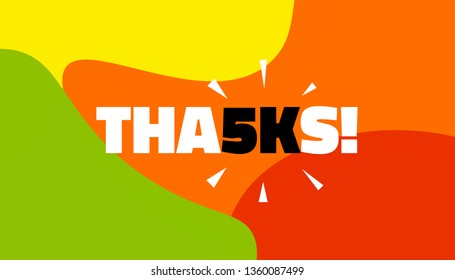 Social media banner with thanks 5K followers achievement. Thank you for 5000 thousand subscribers decoration post template. Greeting card for social networks. Vector illustration colored background