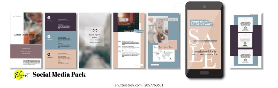 Social media banner. Vector cover. Layout for promotion. Design backgrounds web pack. Mockup for personal gold blog, luxury shop. Set of stories, sale post frame templates. style story bundle smm. a4
