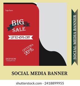 SOCIAL MEDIA BANNER.Fully Editable Vector.