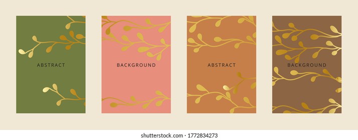 Social media banners, a beautiful leaf, and flower set of social media post templates with minimal abstract organic shapes composition can be used also card, cover, Vector illustration.