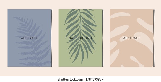 Social media banners, a beautiful leaf, and flower set of social media post templates with minimal abstract organic shapes composition can be used also card, cover, Vector illustration.