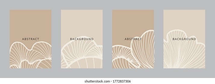 Social media banners, a beautiful line-art set of social media post templates with minimal abstract organic shapes, can be used also card, cover, Vector illustration.