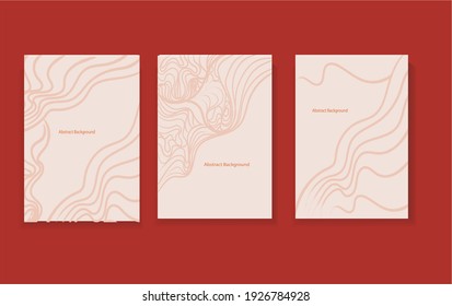 Social media banners, a beautiful line-art set of social media post templates with minimal abstract organic shapes, can be used also card, cover, Vector illustration.