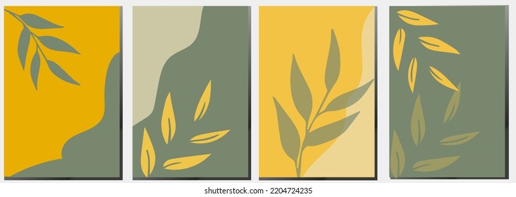 Social media banners, beautiful set of social media post templates with minimal abstract organic shapes,can also be used for card,cover,invitation, background, textile or interior decor.Vector 