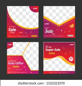 Social Media Banners, Editable Post Template, Suitable for Your Promotional Social Media Post Template, Square Web Banner for Social Media Promotion
