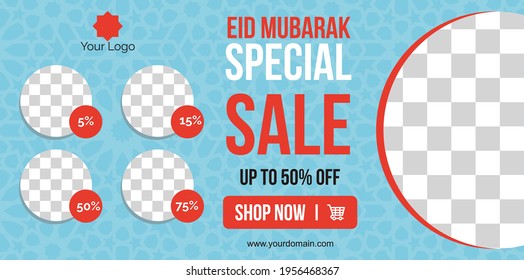 Social media banners for Eid Mubarak. Social media ads, Eid Mubarak celebration.