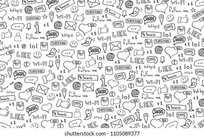 Social Media banners with hand draw doodle background. Vector illustration