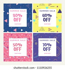 Social media banners for online shopping. Vector illustrations for website and mobile website banners, posters, email and newsletter designs, ads, promotional material.