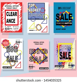 Social media banners pack. Vector illustrations for website and mobile website banners, posters, email and newsletter designs, ads, coupons, promotional material.