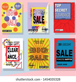 Social media banners pack. Vector illustrations for website and mobile website banners, posters, email and newsletter designs, ads, coupons, promotional material.