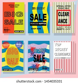 Social media banners pack. Vector illustrations for website and mobile website banners, posters, email and newsletter designs, ads, coupons, promotional material.