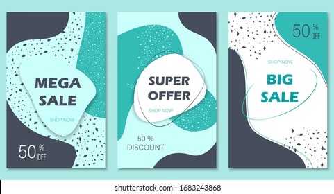 Banners de medios sociales. Ilustraciones vectoriales para banners de sitios web y sitios web móviles, carteles, diseños de correo electrónico y boletines informativos, anuncios, cupones, material promocional.