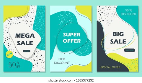 Social media banners pack. Vector illustrations for website and mobile website banners, posters, email and newsletter designs, ads, coupons, promotional material.