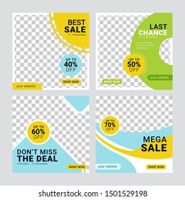Social media banners post template set