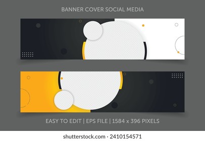 Social media banners post template for Social Media, Template, Website Template, Mail stock illustration. Template design banner cover social media. 