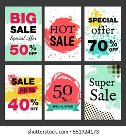 Social media banners Sale for online advertising. Vector illustrations for website and mobile banners, posters, email and newsletter designs, ads, promotional material.