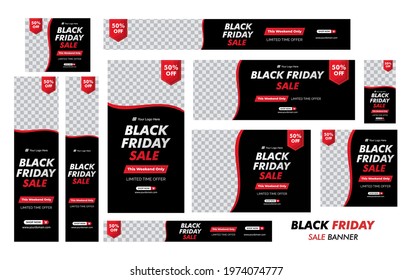 Social media banners set for BLACK FRIDAY SALE. Social media ads, header or banner set of BLACK FRIDAY SALE.