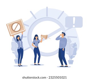 Social media behavior, Cancel culture, public backlash, Internet criticism, flat vector modern illustration