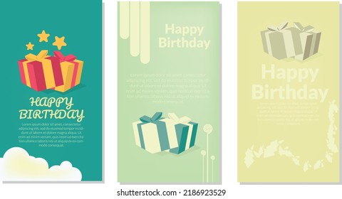 social media birthday greeting card template. social media feed background 