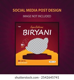 Redes sociales Diseño de post de Biryani