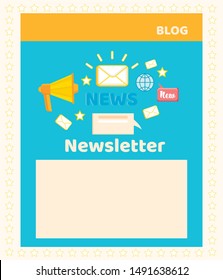 Social Media Blog Banner Page. Effective Global Email Marketing System. News and Newsletters Advertising. Envelop with Network Icons. Media Audience Attraction. PR Campaign. Vector Flat Illustration