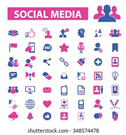 social media, blog, community, user, avatar  icons, signs vector concept set for infographics, mobile, website, application
