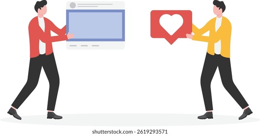 Social media blogger. Social media platform, online social communication concept.

